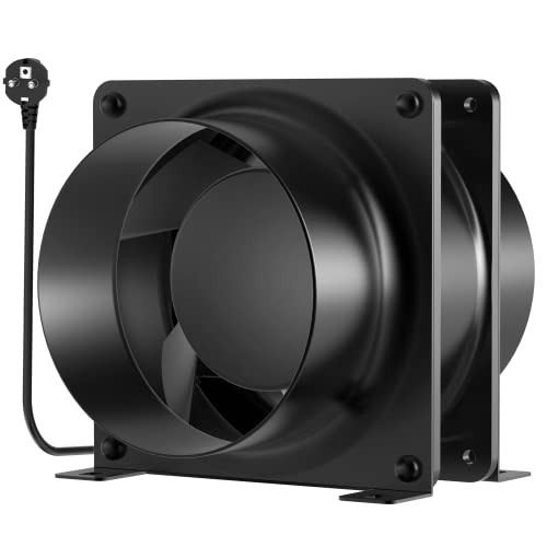 HG Power 100mm Axial Rohrventilator, Abluftventilator Leise 199m³/h Axiallüfter Kanalventilator Energiesparend Badlüfter Rohrlüfter für Küchen Badezimmer Garage Growzelt