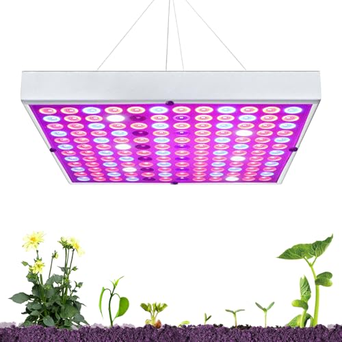 Mingfuxin 2024 Pflanzenlampe LED Vollspektrum, 45W LED Vollspektrum Pflanzenlicht, UV & IR Dasiy Chain Funktion Grow Light Grow Lampe Cannabis für Zimmerpflanzen, Gemüse, Blume (45W)