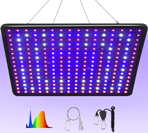 DragonLight 2024 Neueste EW1000 LED Grow Lampe Vollspektrum mit UV IR Pflanzenlampe LED mit 3 Meter Kabel für Zimmerpflanzen und Gewächshaus Gemüse und Blumenanbau für Growzelt 60x60cm