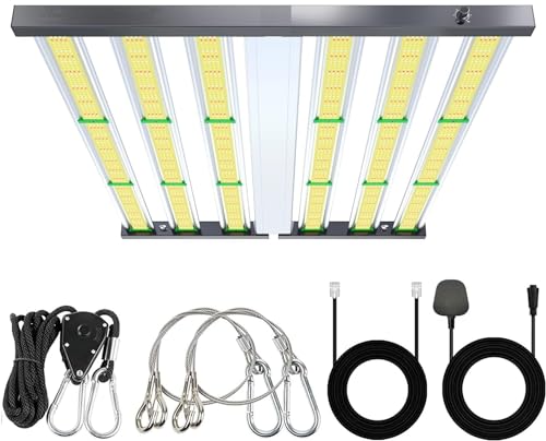 JUNG LED Wachstumslampe 720W Vollspektrum, 110x110 cm, Grow Lampe Dimmbar, für Growbox Set, Blüte, Anzuchtlampe, Grow Light, Wachstumslicht, Pflanzenlampe, Pflanzenlicht, Anbau Set