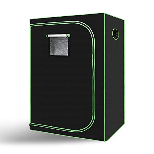 Jiubiaz Grow Zelt, Grow Tent 120x60x180cm Growschrank für Homegrow, Indoor Anbauzelt, Growroom, Lichtdicht und Wasserdicht Pflanzzelt, Zuchtzelt Schwarz Grün