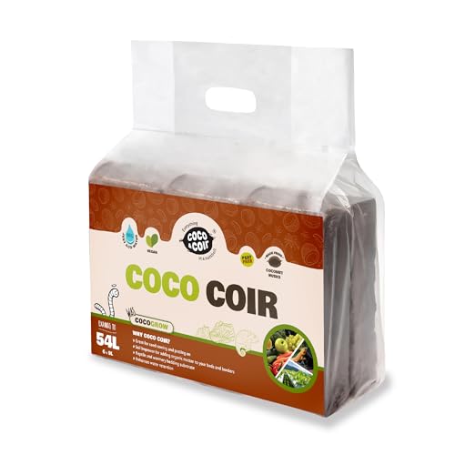 Coco&Coir® 6 x 650 (9L) Kokoserde | Kokosblumenerde| Kokospflanzerde | Kokos-Kompost | Blumenerde aus Kokosfaser | Kokostorf | Kokoseinstreu Bodengrund für Reptilien | 100% natürlich | | Kokoshumus