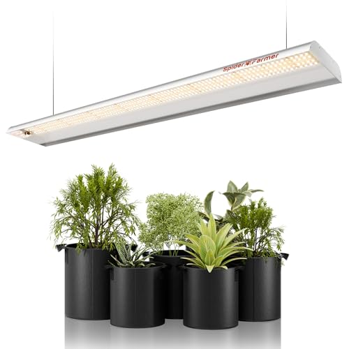 Spider Farmer LED Pflanzenlampe SF600 LED Grow Lampe Vollspektrum Grow Light Wachstumslampe für Zimmerpflanzen mit Reflektor Pflanzenleuchte Pflanzenlicht für Innen Gartenarbeit Gemüse Blume 384 LEDs