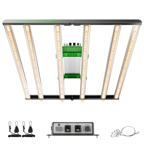 MARS HYDRO FC-E4800 LED Grow Lampe für 120X120cm Vollspektrum Grow Light 480Watt Pflanzenlampe Fernbedienung dimmbar kommerziellen wachsen Lampe Daisy Chain, 2,8 umol/J