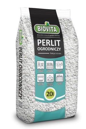BIOVITA Perlit 20L - Perlite für Pflanzen zur Boden Substratverbesserung - 3-6mm - Bodenverbesserung - Feuchtigkeitsspeicher Substrat - Ideal für Garten & Zimmerpflanzen