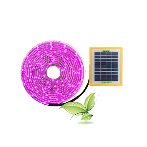 Solar Plant Grow Light Strips, 5 W LED Hoher Lichtstrom FöRdern das Wachstum, Solarpanel-Netzteil, LED-Wachstumslampen, FüR GemüSeblumensäMlinge Im Innenbereich ()
