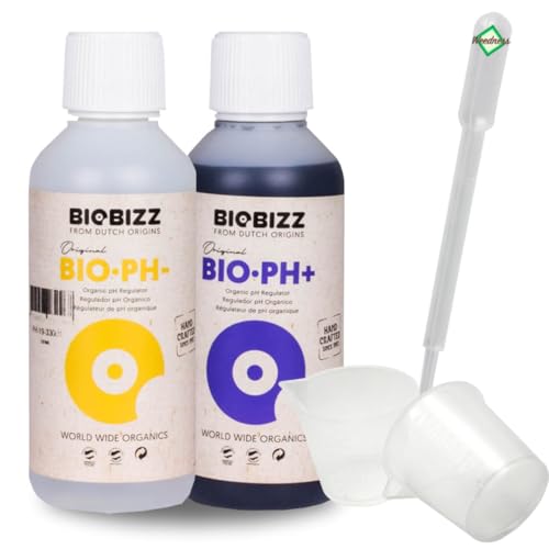 Weedness BioBizz Bio pH- Minus 250 ml + pH+ Plus 250 ml Flüssig - pH-Heber Grow Anbau Indoor Dünger Heben Erhöhen Set*