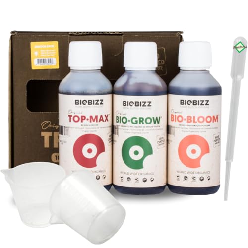 BioBizz Dünger Set 3-Teiliges Indoor Try Pack - Naturdünger Bio Dünger Grow Starters Pack Orchideen Blaukorn