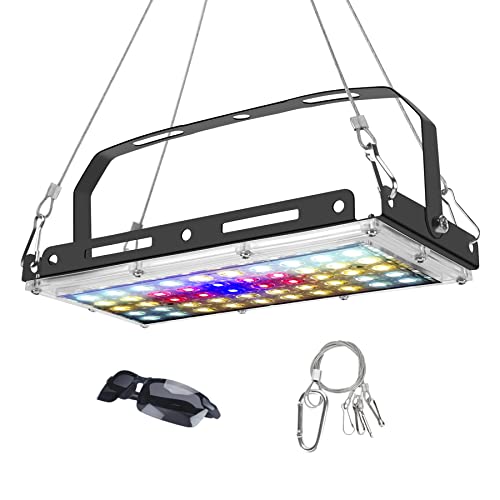 BOSYTRO LED Pflanzenlampe, Vollspektrum Wachstumslampen für Pflanzen 150W LED Grow Light Pflanzenlampe für Zimmerpflanzen, mit Polarisierte Brille und Kleiderbügelhaken aus Edelstahl