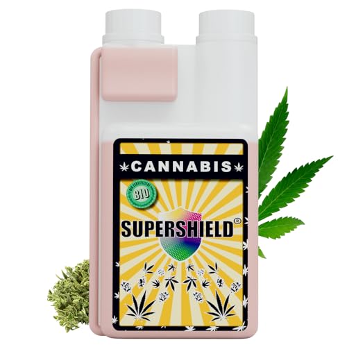 Supershield Cannabis | +30% THC, CBD Gehalt & mehr Aroma | Homegrow Hanfdünger Booster | alle Wachstumsphasen & Blütephase | Grow Indoor & Outdoor | BIO | 500ml Konzentrat ergibt 20L Sprühlösung