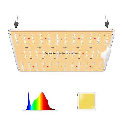 Spider Farmer LED Grow Lampe SF1000D LED Vollspektrum Pflanzenlampe mit Samsung LM301B Dioden 100W Abdeckung 60x60cm Grow Light Wachstumslampe für Growzelt Zimmerpflanzen Gemüse Blume