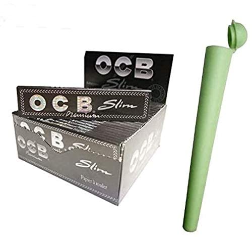 OCB 20 x 32 Premium Schwarz Slim Zigarettenpapier Long Papers Blättchen + 1 x Transporthülle