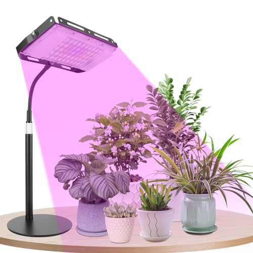 Schreibtisch Pflanzenlampe LED,UV-IR Vollspektrum Pflanzenlicht für Zimmerpflanzen Mit Timerfunktion,Pflanzenleuchte LED 16W,Grow Lampe LED 48 LEDs,Wachstumslampe für Pflanzen,On/Off Schalter