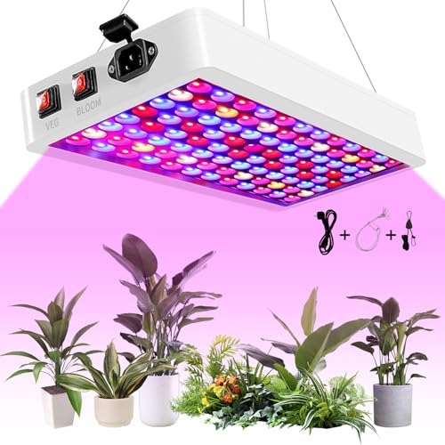 YAHAMOO 2024 Neueste BW1000 LED Grow Lampe, Pflanzenlampe LED Vollspektrum mit UV IR, Pflanzenlampen LED Grow Lampe mit 2 Anbaumodi für Gewächshaus und Zimmerpflanzen Gemüse und Blumenanbau