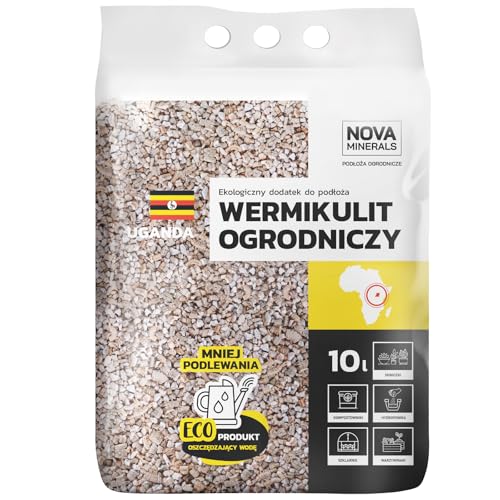 Nova Minerals Vermiculit für Gartenbau, Pflanzenzucht Substrat 10L (2-4 mm) – Optimale Feuchtigkeitsregulierung, Wurzelwachstum und Pflanzenschutz, Ideal für Rasenflächen, Topfpflanzen und Hydroponik