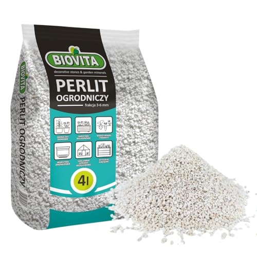 BIOVITA Perlit 4L - Perlite für Pflanzen zur Boden Substratverbesserung - 3-6mm - Bodenverbesserung - Feuchtigkeitsspeicher Substrat - Ideal für Garten & Zimmerpflanzen