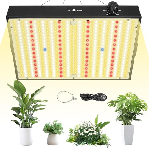 FIFlying LED Pflanzenlampe, UV IR Vollspektrum 200 Watt Grow Lampe mit Dimmfunktion, LED Pflanzenlicht mit Daisy-Chain-Funktion, Grow Licht für Zimmerpflanzen, Gemüse, Blumen, Samen, Keimung, Blüte