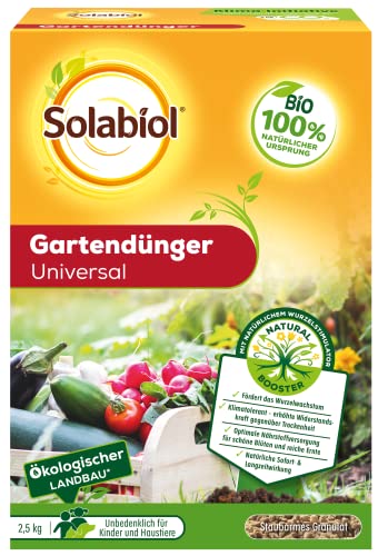 Solabiol Bio Gartendünger Universal mit Sofort- und Langzeitwirkung für Obst, Gemüse und Zierpflanzen 2,5 kg, braun