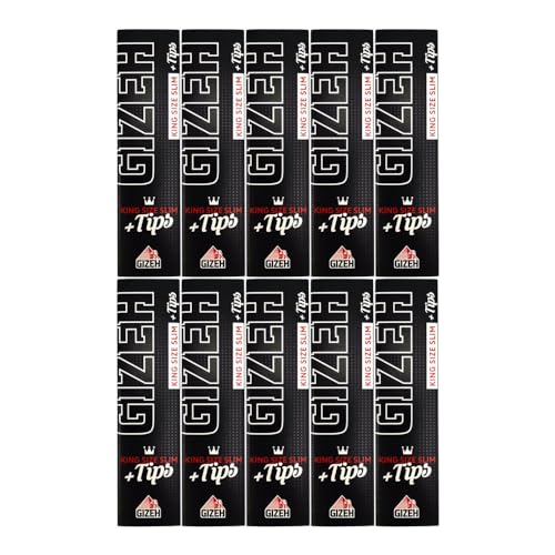 Gizeh 10x Black King Size Slim Papers extra fine inkl. Filtertips perforiert (10x34/34) Magnetverschluss 19809