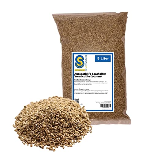Samenshop24® Vermiculite (1-2mm) 5ltr, Aussaathilfe, Saathelfer, zur Saataufbereitung, beugt zu dichter Aussaat vor