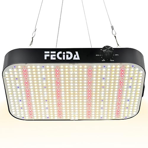 FECiDA 65 Watt LED Pflanzenlampe Dimmbar, 6000 Lumen LED Grow Lampe Vollspektrum mit Daisy Chain Funktion, 576 PSC LEDs Grow Light Perfekt für 60x60CM Growzelt Pflanzenwachstum*