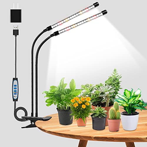 wolezek Pflanzenlampe LED, Vollspektrum Wachstumslampen für Pflanzen, 6000K Pflanzenlicht für Zimmerpflanzen, Pflanzenleuchte, Grow Light mit 5 Stufen Dimmbar, 6/12/16H Auto Timer