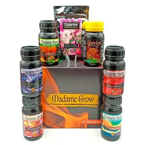 MADAME GROW - Premium 7PACK Kit - Holen Sie sich das komplette Sortiment der besten organischen Düngemittel für den gesamten Zyklus Ihrer Pflanze - (6x250ml + 30g)