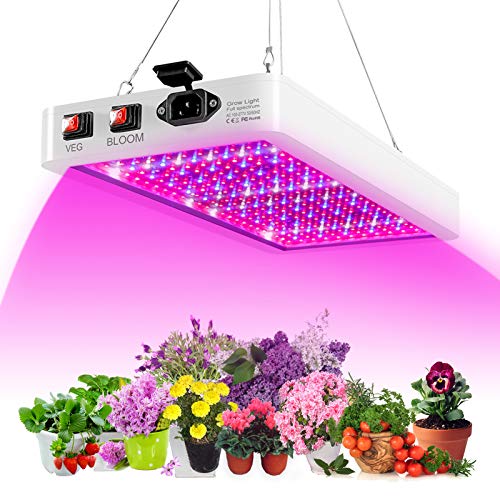 Pflanzenlampe LED Vollspektrum Grow Lampe 312 LEDs 1200W Pflanzenleuchte mit Haken, IP65 Wasserdichte Grow Light für Zimmerpflanzen Sprießen Gemüse Blüte Pflanzen